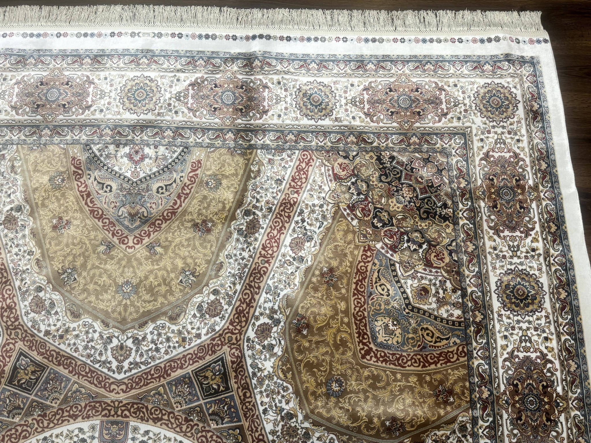 Turkish Silk Rug 8x10, Dome Design, Hereke Carpet, Bamboo Silk, New by Jewel Rugs
