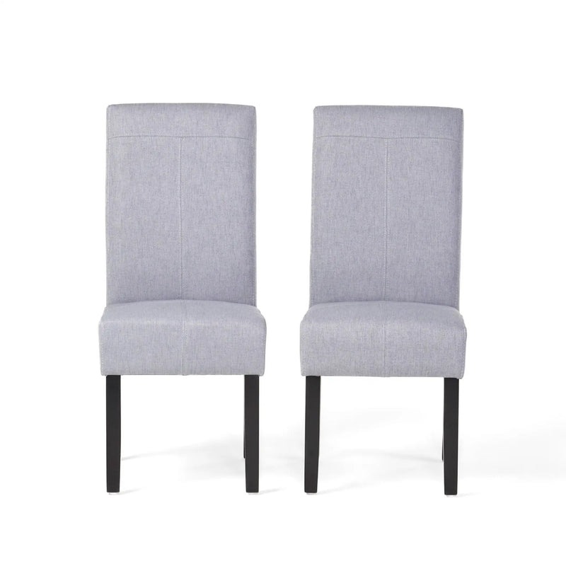 Amaranthine Upholstered Dining Chair With High Back And Wood Legs (Set of 2) - Light Gray by HouseOfZazla