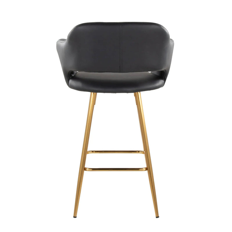 Margarite - Contemporary Fixed Height Counter Stool With Footrest (Set of 2) With Square by HouseOfZazla