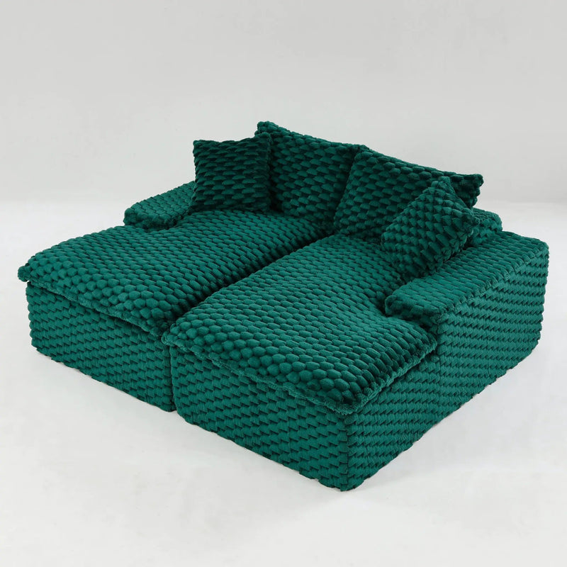 Double Chaise Lounge With Full Compressed Sponge by HouseOfZazla
