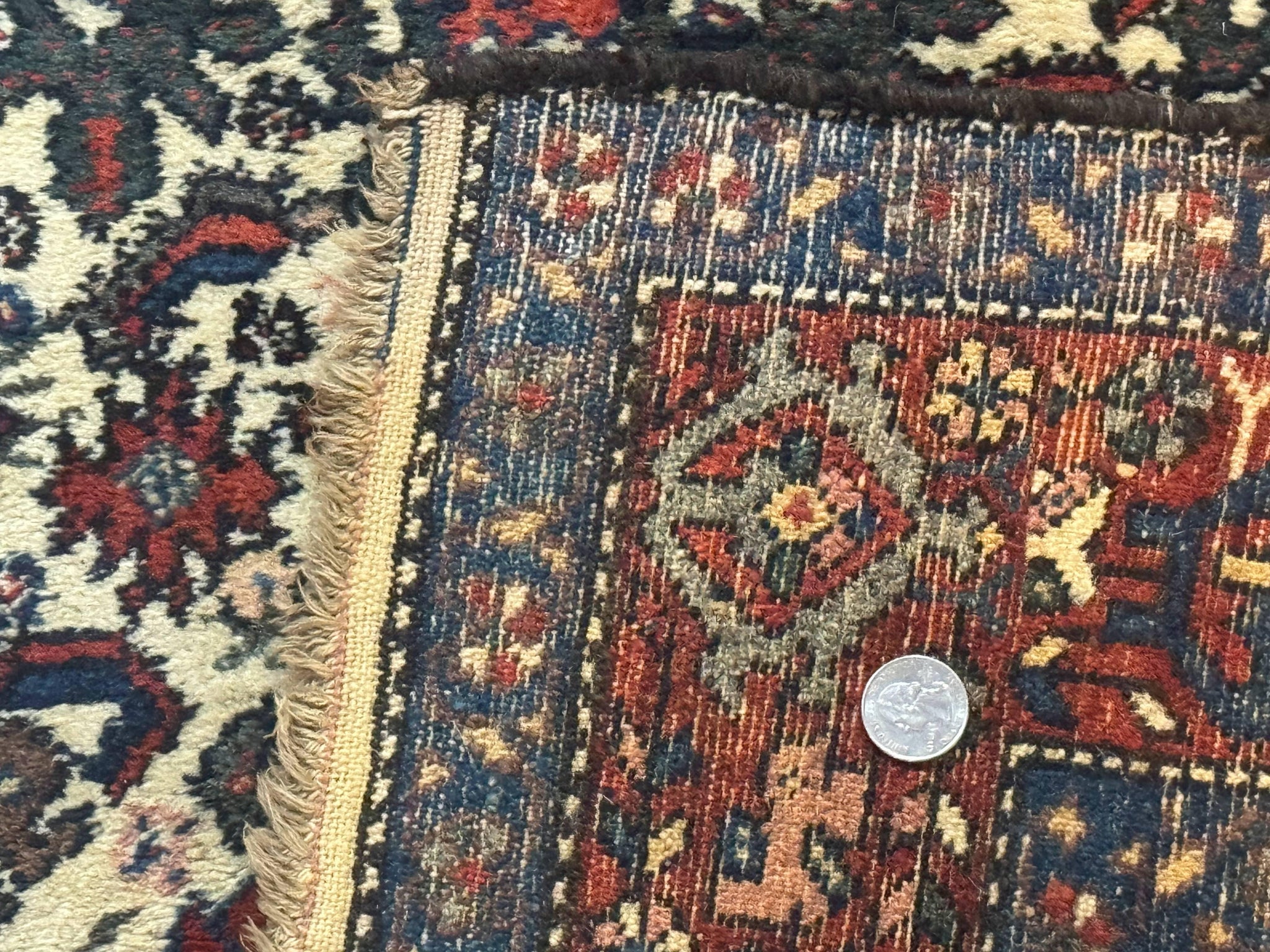 Persian Tribal Rug 3x5, Antique Persian Carpet, Floral Roses, Handmade, Persian Zanjan Rug by Jewel Rugs
