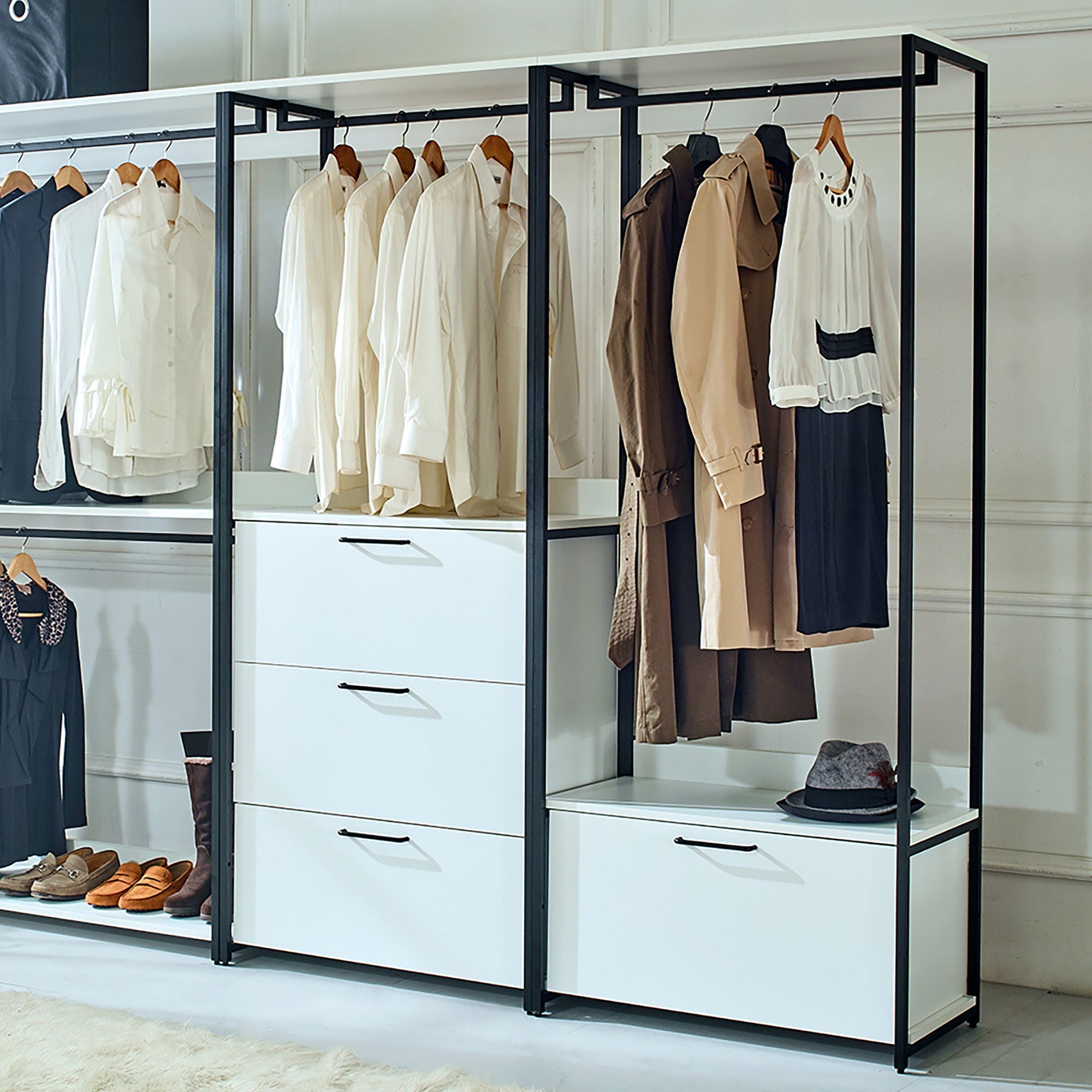 Fiona - Walk-In Closet System, Freestanding - White by HouseOfZazla