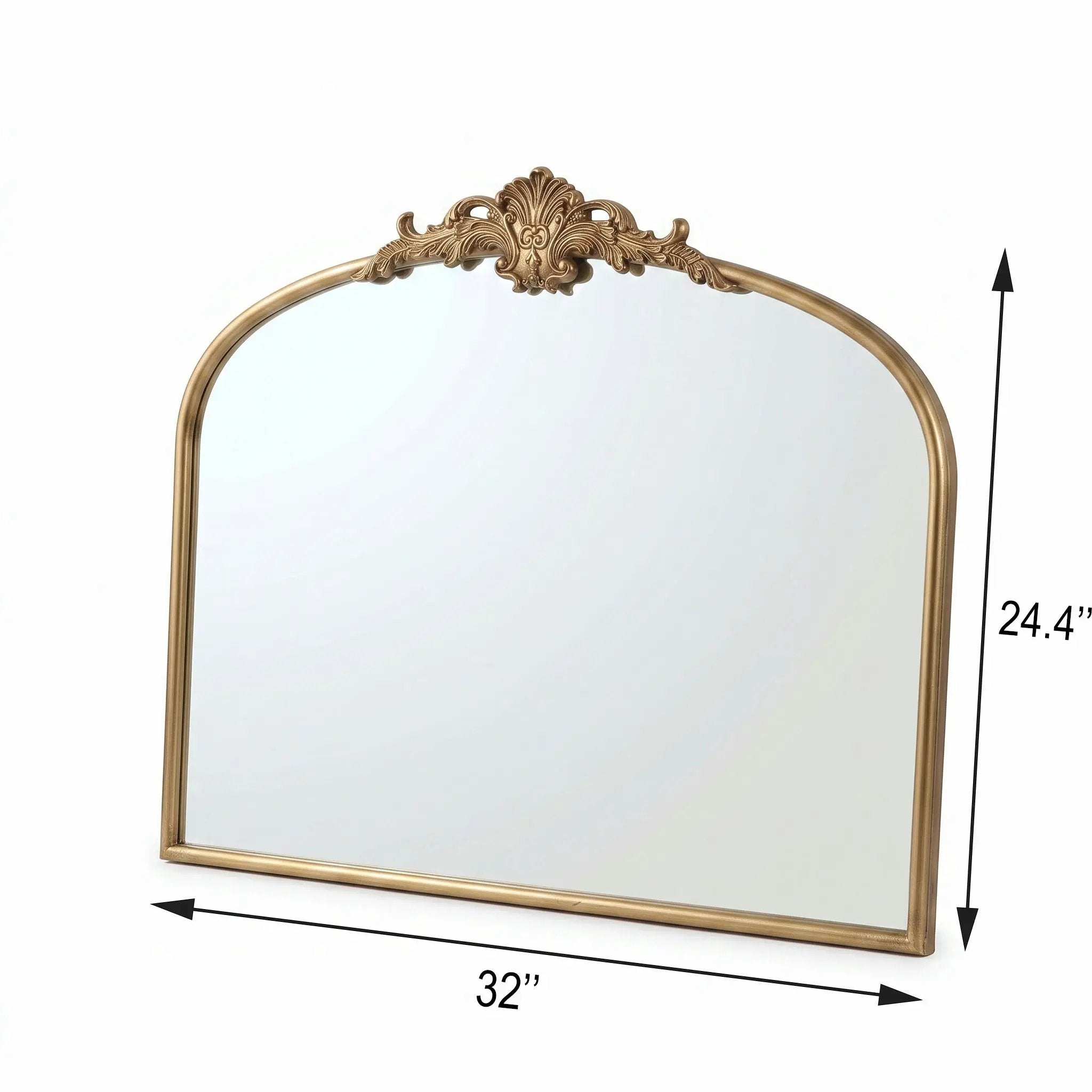 32"x24.4" Baroque Vintage Arched Wall Mirror by HouseOfZazla