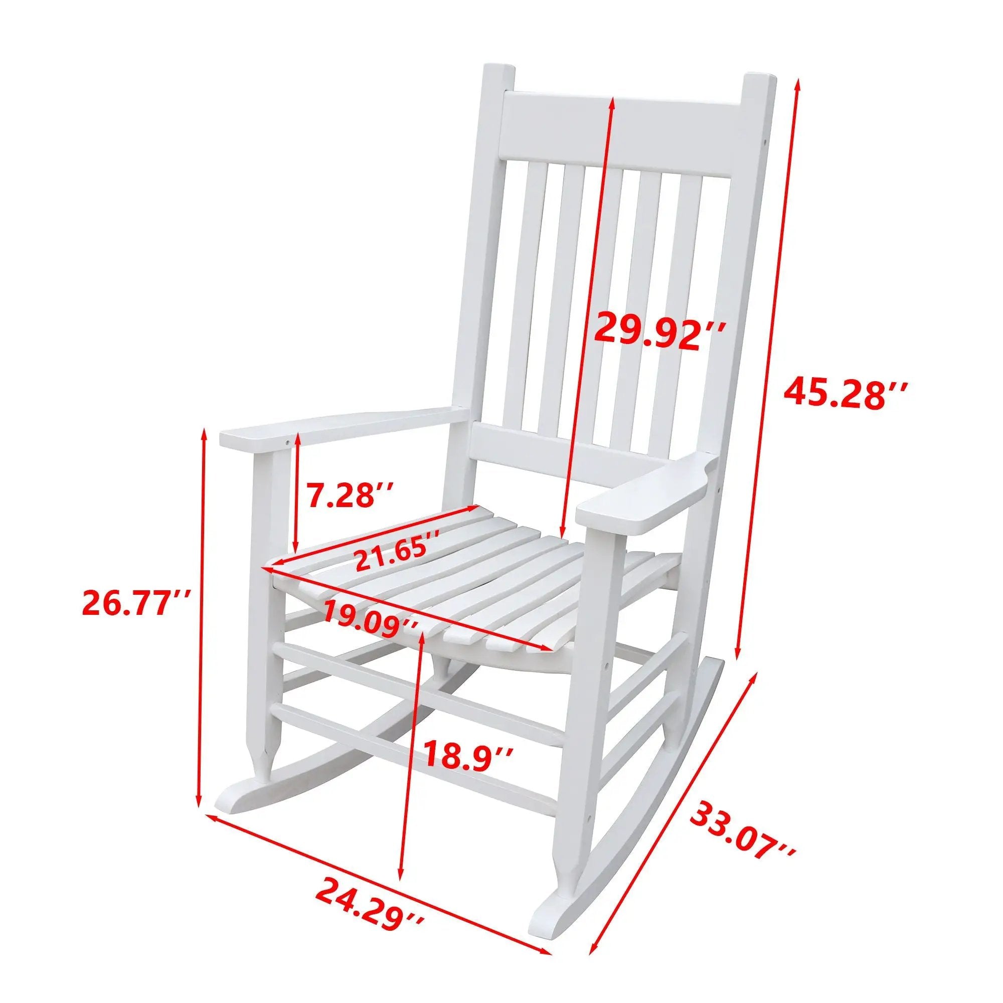 Classic Wooden Porch Rocker Chair Populus Wood Comfortable Design by Unique Piece Furniture