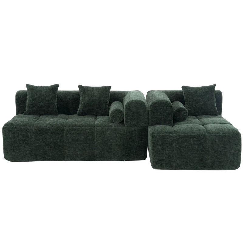 Sectional Free Combined Sofa With 2 Side Pockets by HouseOfZazla