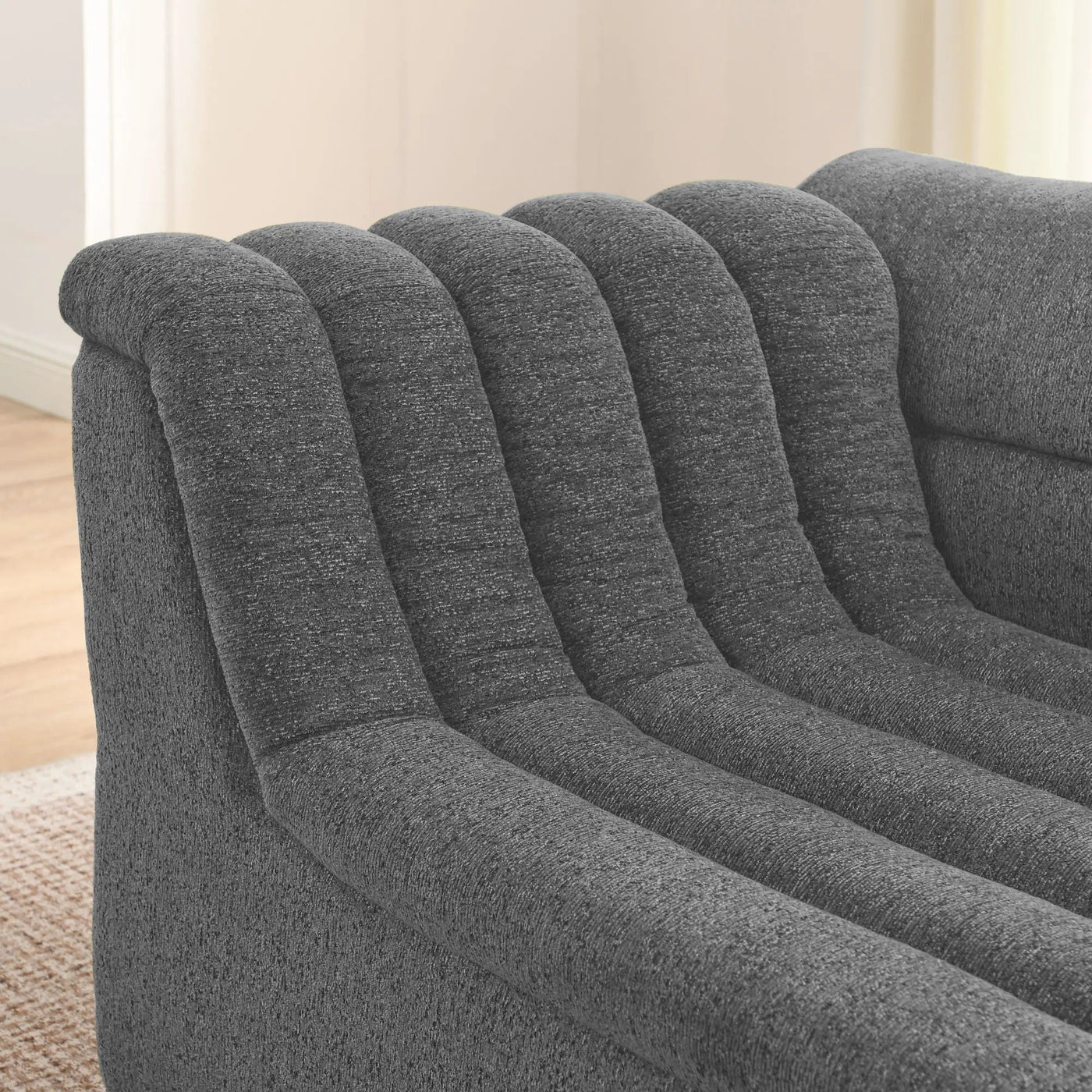 Upholstered L-Shaped Modular Sectional Sofa With Chaise, Wave-Shaped Armrest by Unique Piece Furniture