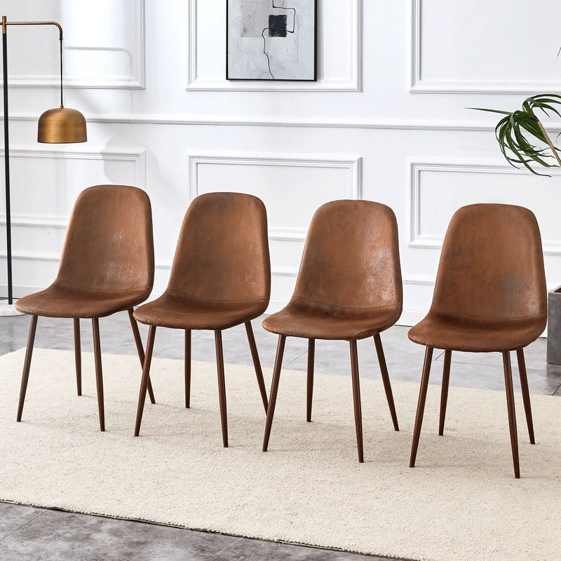 (Set of 4) Backrest AndTransfer Legs Chairs Adding A Touch Of Elegance To Minimalist And Scandinavian Style Homes - Walnut by Unique Piece Furniture