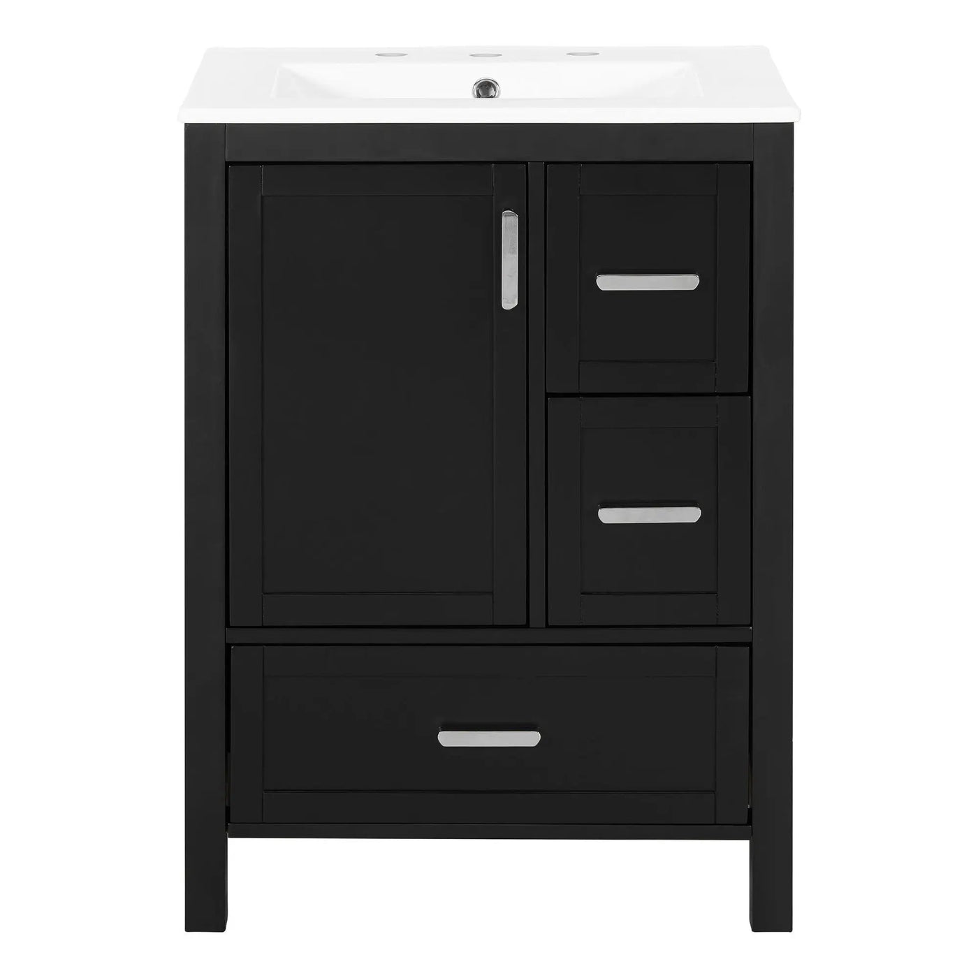 Bathroom Vanity With Sink, Soft-Close Doors, Double-Layer Shelf And 3 Drawers by Unique Piece Furniture