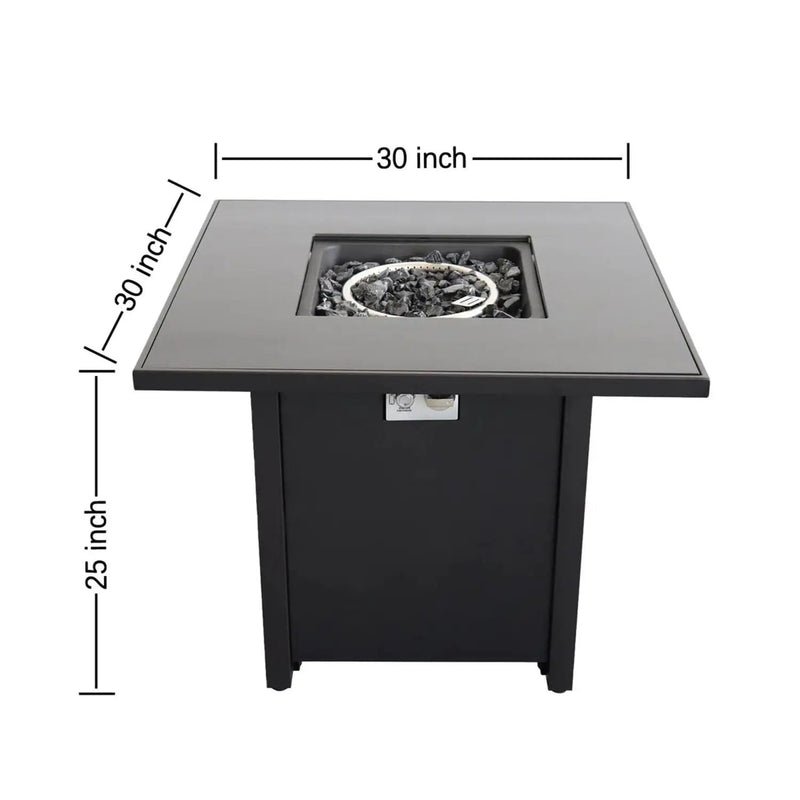 Powder Coated Fire Pit With Top - Black by Unique Piece Furniture