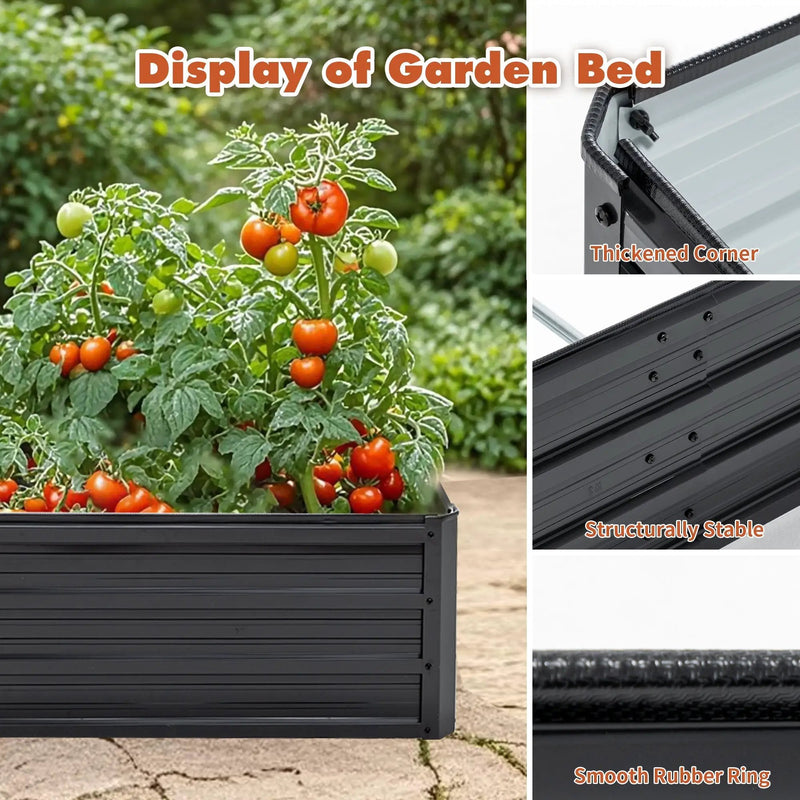 6x3x1 FT Metal Raised Garden Bed Outdoor Planter by HouseOfZazla