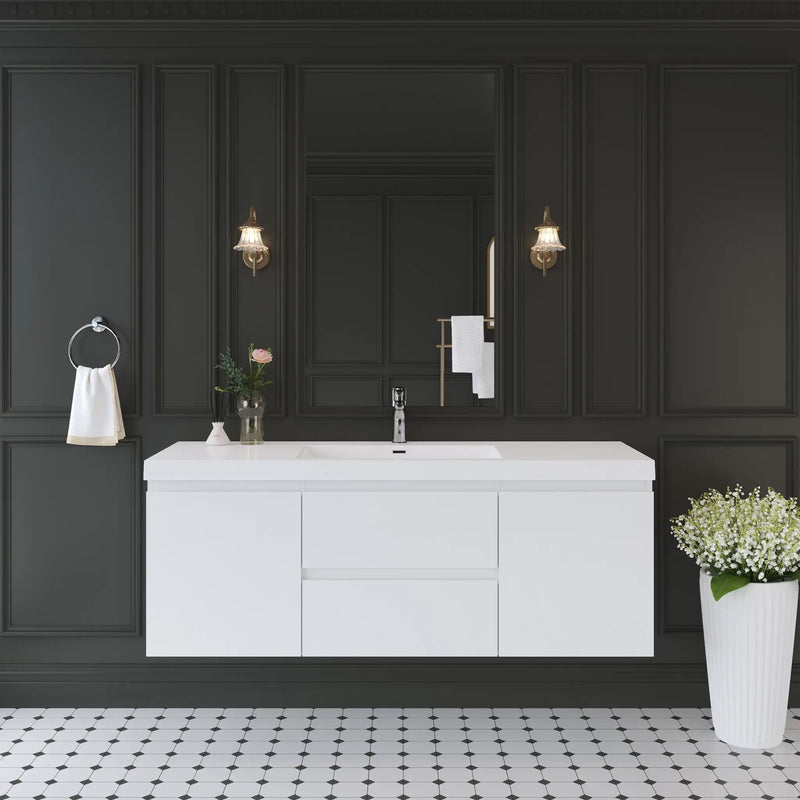 60" Floating Bathroom Vanity with Sink and Wall-Mounted Storage Cabinet by HouseOfZazla