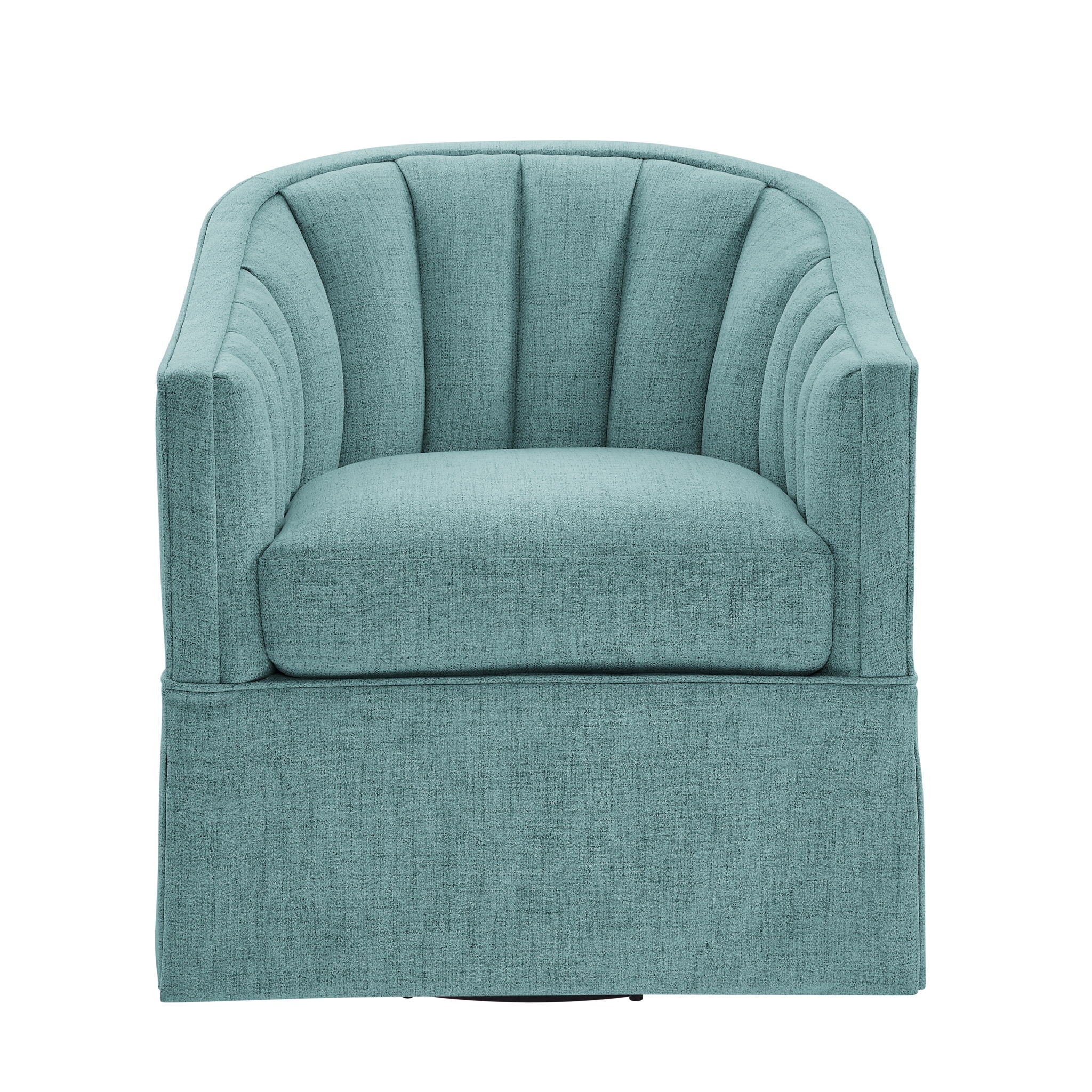 Solitude - Skirted Swivel Accent Chair With Hemp Like by HouseOfZazla
