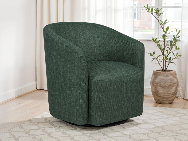 Mossbrook Fabric Upholstered Swivel Accent Chair Green by Unique Piece Furniture