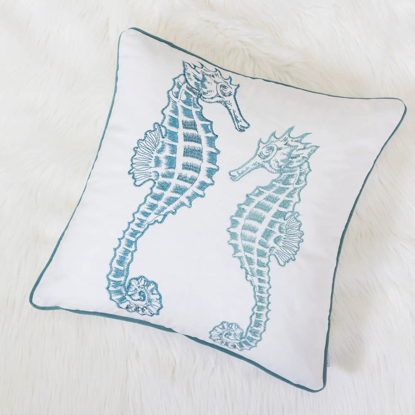 Seahorses Pillow Cover With Matching Back by HouseOfZazla