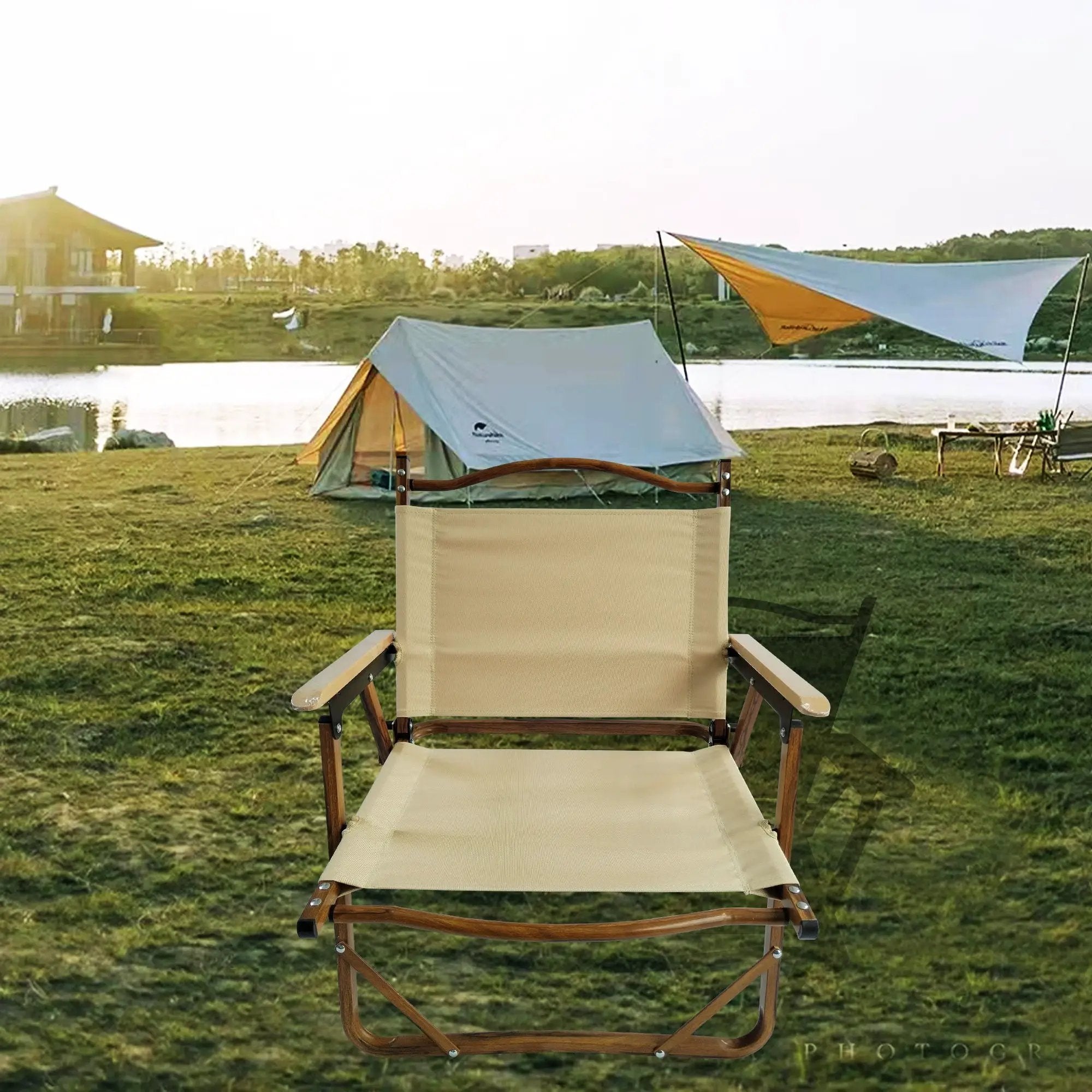 Comfy Foldable And Portable Chair With Armrests, Indoor And Outdoor (Set of 4) - Brown by Unique Piece Furniture