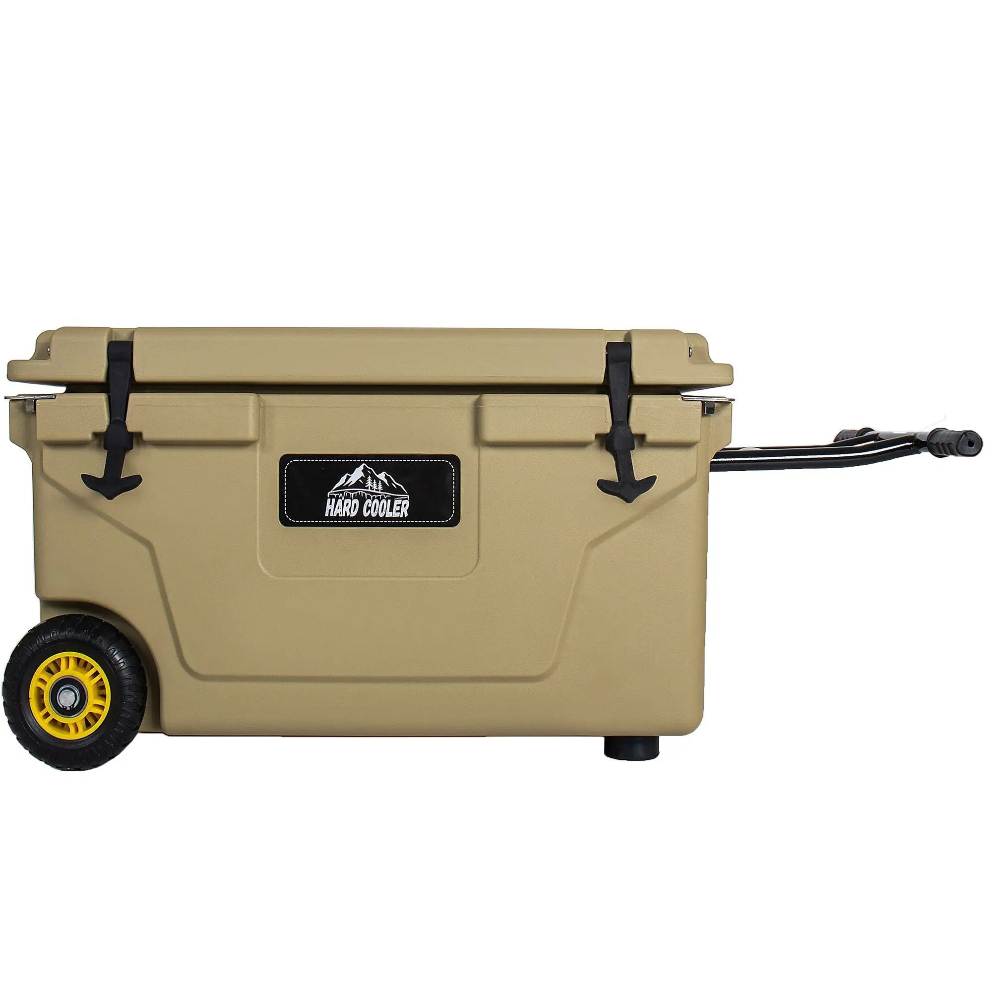 65 Quart Khaki Cooler, Ultra-Tough Hard Shell Ice Chest by HouseOfZazla