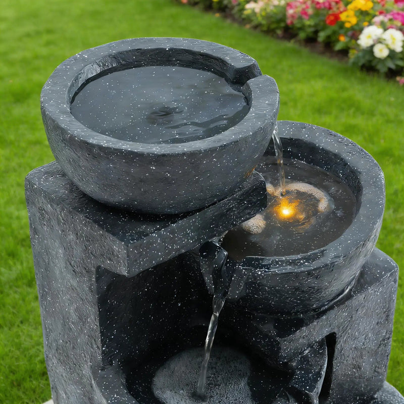29-Inch Terrazzo Style LED Outdoor Indoor Water Fountain by HouseOfZazla