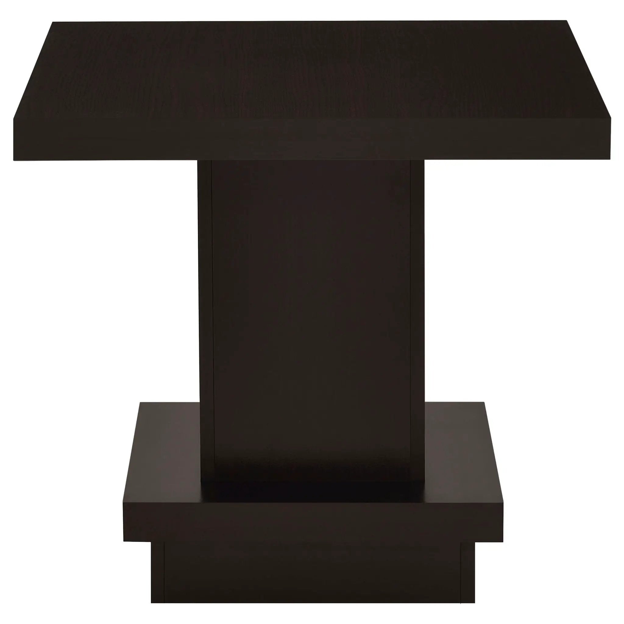 Mbala - Square Pedestal End Table - Cappuccino by HouseOfZazla