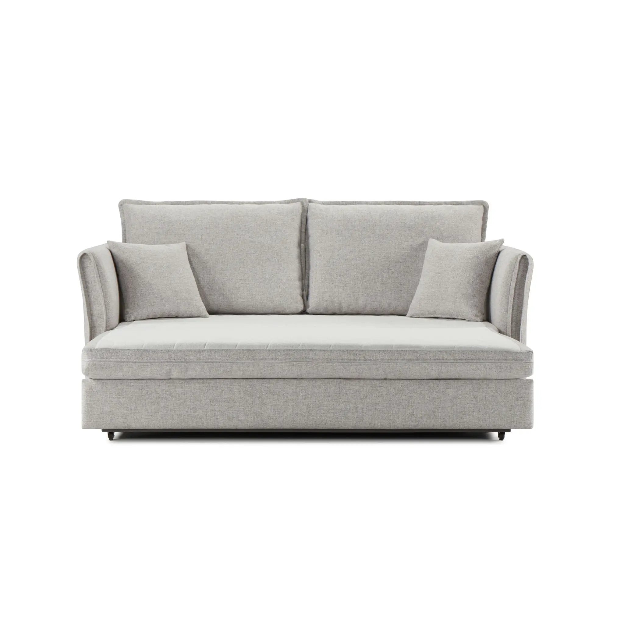 Oren - Chenille Sleeper Sectional Sofa With Storage 2 Toss Pillows - Gray by Unique Piece Furniture