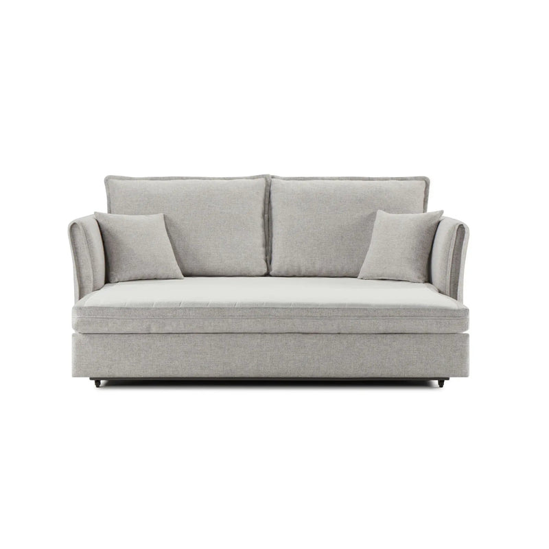 Oren Chenille Sleeper Sectional Sofa With Storage - Gray by HouseOfZazla