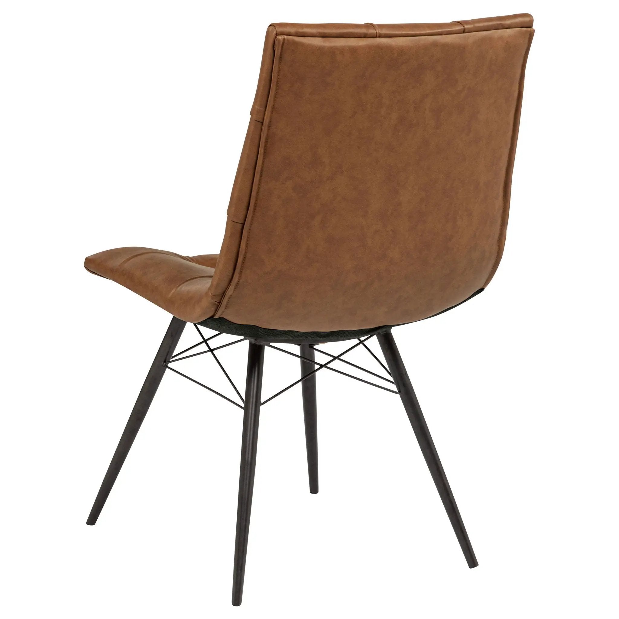 Aiken Faux Leather Upholstered Dining Side Chair Saddle Brown (Set of 4) by Unique Piece Furniture