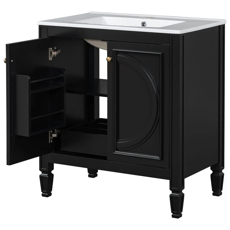 Double Sink Bathroom Vanity Set with Wall Mount Mirror Cabinet by HouseOfZazla