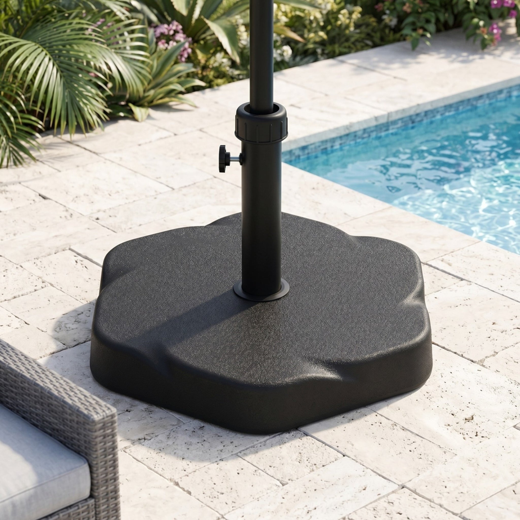 Hex Shape Outdoor 65-Pound Umbrella Base by HouseOfZazla