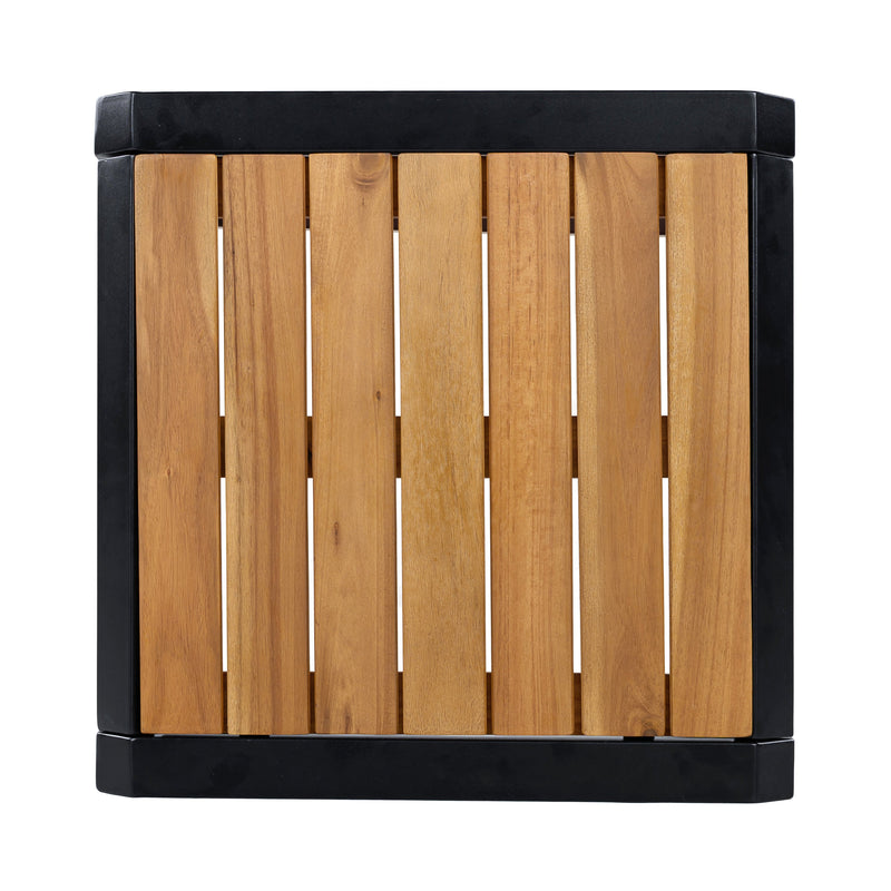 Outdoor Side Table with Teak Wood Top by HouseOfZazla