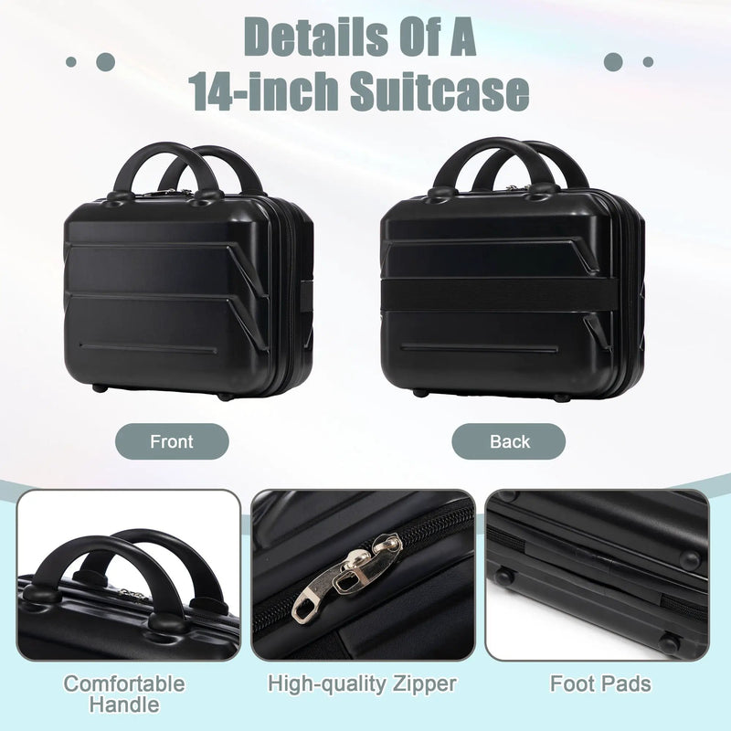 14'/20' 2-Piece ABS Spinner Wheel Luggage Set with Combination Lock by HouseOfZazla