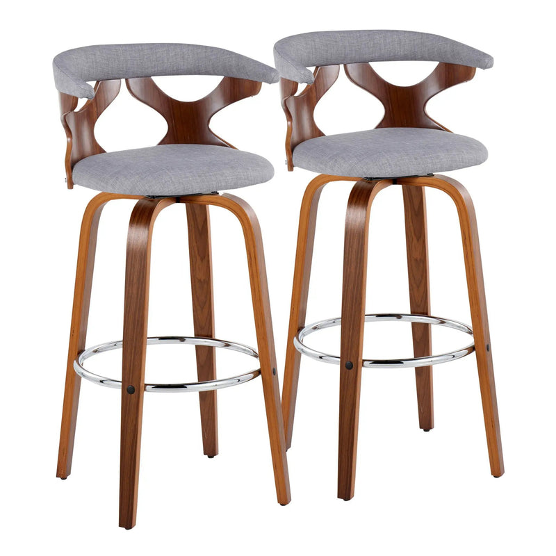Gardenia - Mid Century Modern Fixed Height Barstool With Swivel With Round Footrest (Set of 2) by Unique Piece Furniture