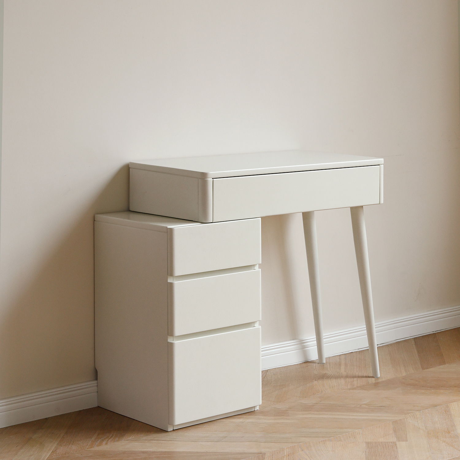 Table Dresser Without Mirror, Compact Dresser Accessories Storage Drawer - White by HouseOfZazla