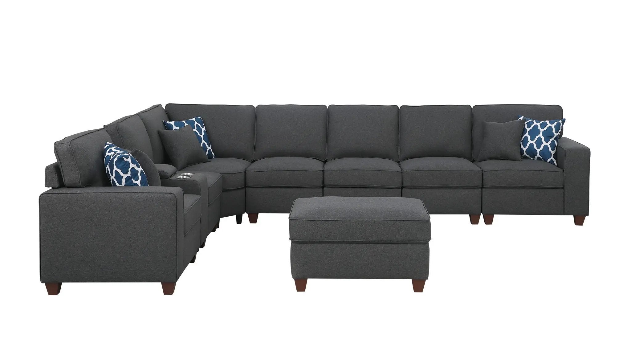 Hannah - Sectional Sofa With Ottoman - Dark Gray by Unique Piece Furniture