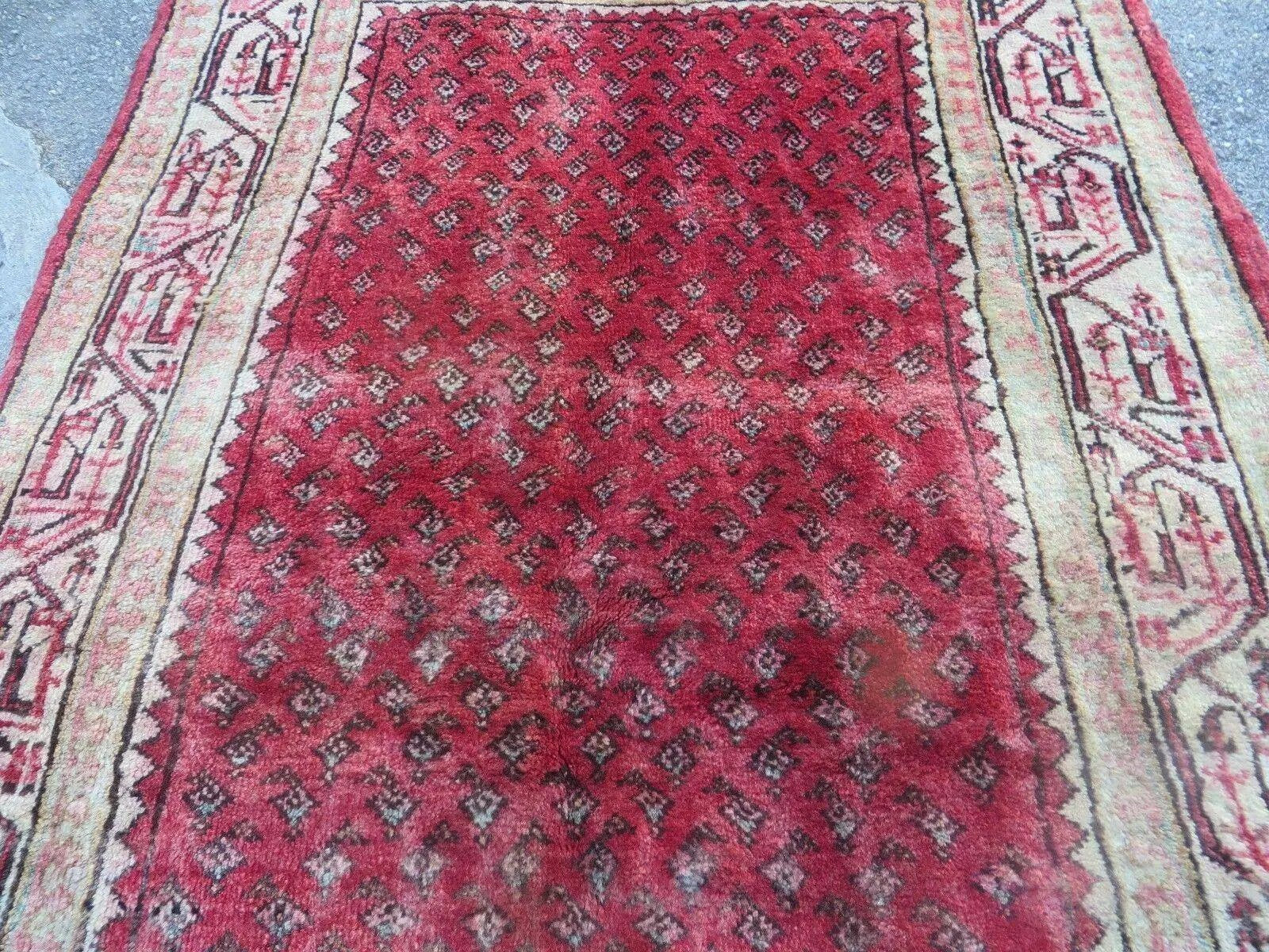 3'7"X 10' Antique Handmade India Oriental Paisley Wool Runner Rug Vegy # 31 by Jewel Rugs