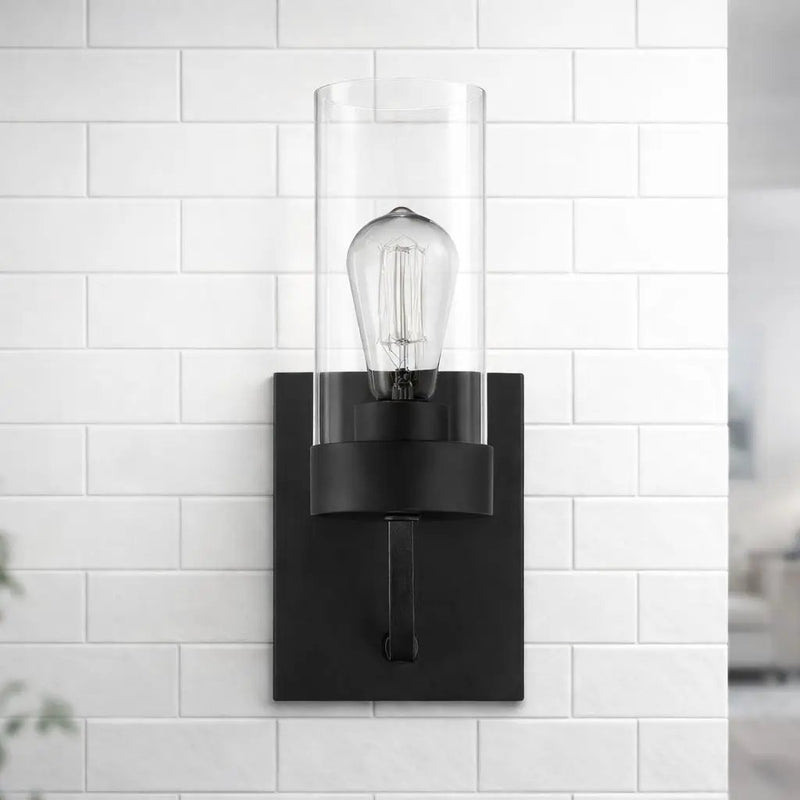 Zephyr - Single Light Sconce - Black / Clear by Unique Piece Furniture