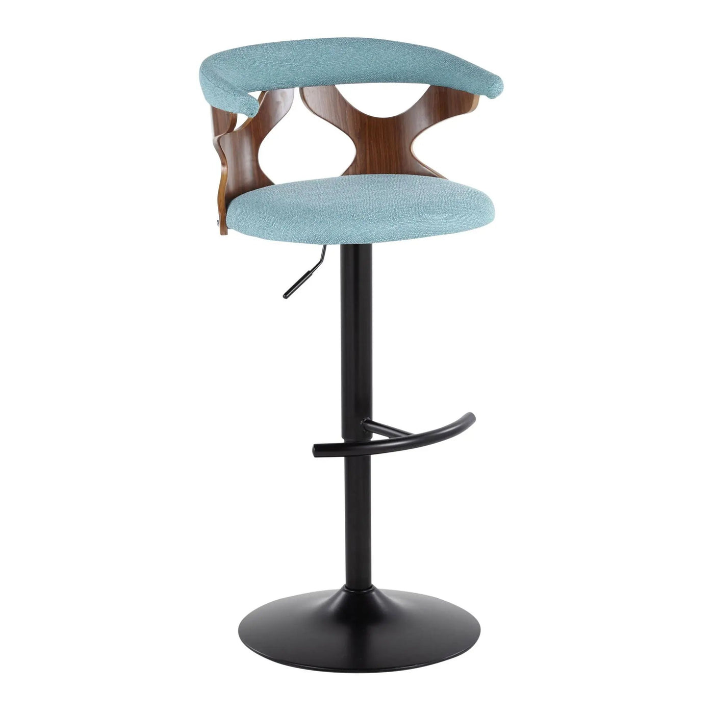 Gardenia - Contemporary Adjustable Barstool, Swivel With Rounded T Footrest (Set of 2) by HouseOfZazla
