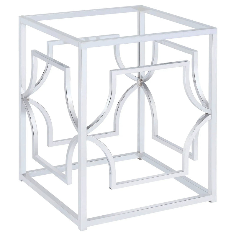 Starlight Square Metal Dining Table Base Chrome by Unique Piece Furniture