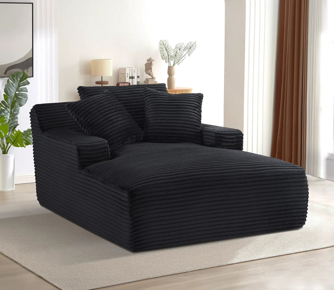Cloudline - Oversized Chaise Lounge, Modern Comfy Couch With Full Foam Cushioning, Cozy Sleeper Sofabed by Unique Piece Furniture