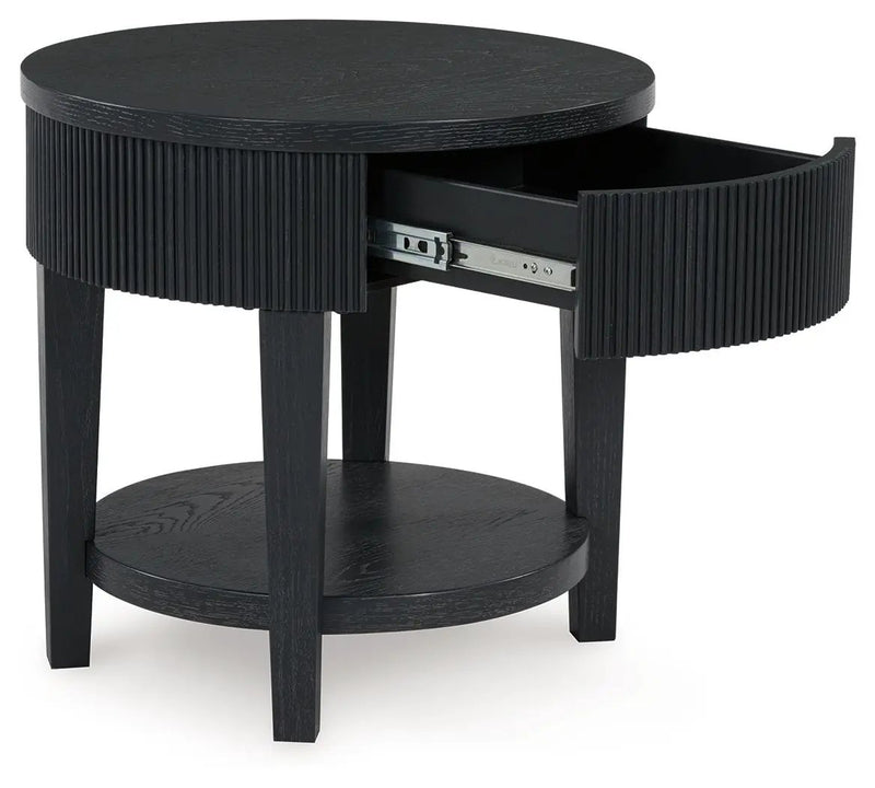 Marstream - Round End Table - Black by Unique Piece Furniture