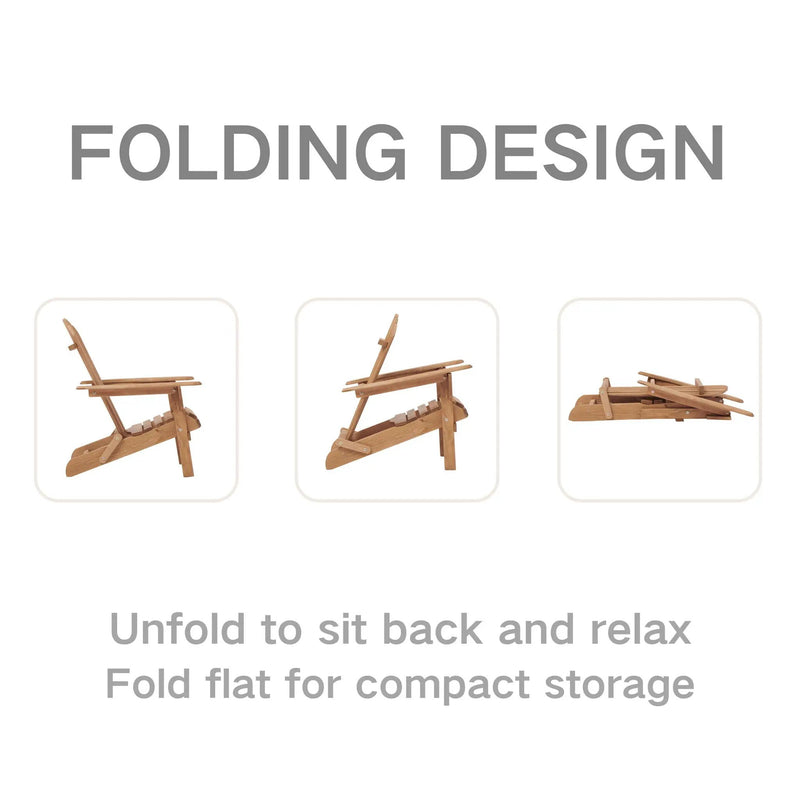 Oversize Outdoor Folding Adirondack Chair, Patio Chair For Garden by HouseOfZazla
