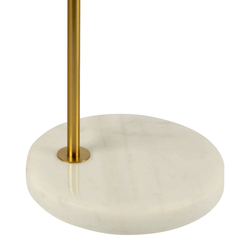 Haven - Clear Table Lamp, Button Control - Gold / White / White Marble by Unique Piece Furniture