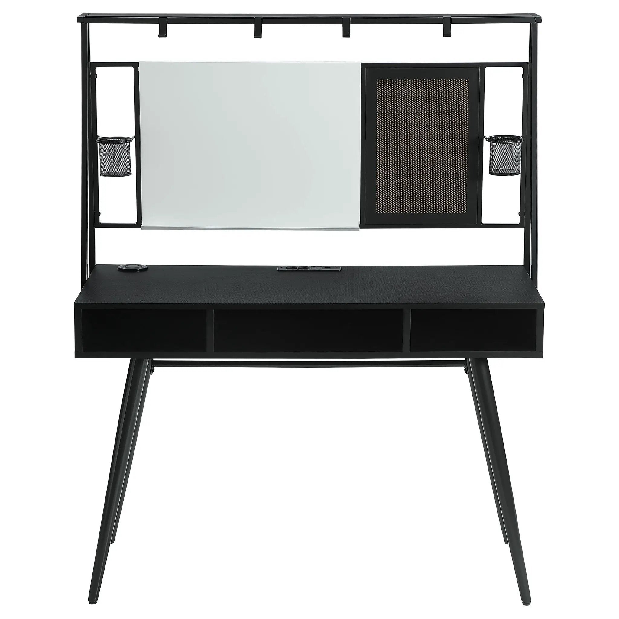 Darby - Writing Desk With USB Ports - Black by HouseOfZazla