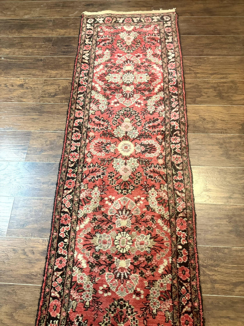 Persian Hamadan Runner Rug 2 x 13.6 – Red Floral Wool Hallway Carpet by Jewel Rugs