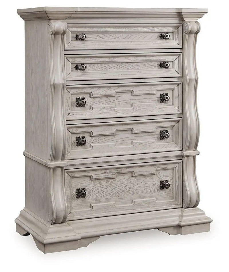 Bruchandi - Five Drawer Chest - Antique White by Unique Piece Furniture