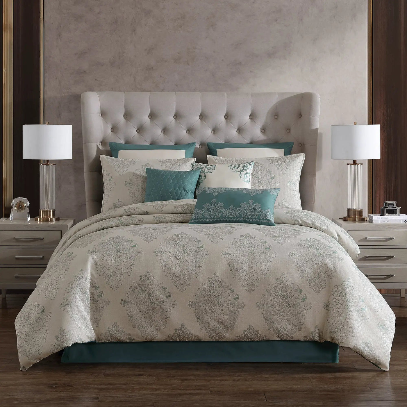 Marana 9 Pc Medallion Jacquard Comforter Set by HouseOfZazla