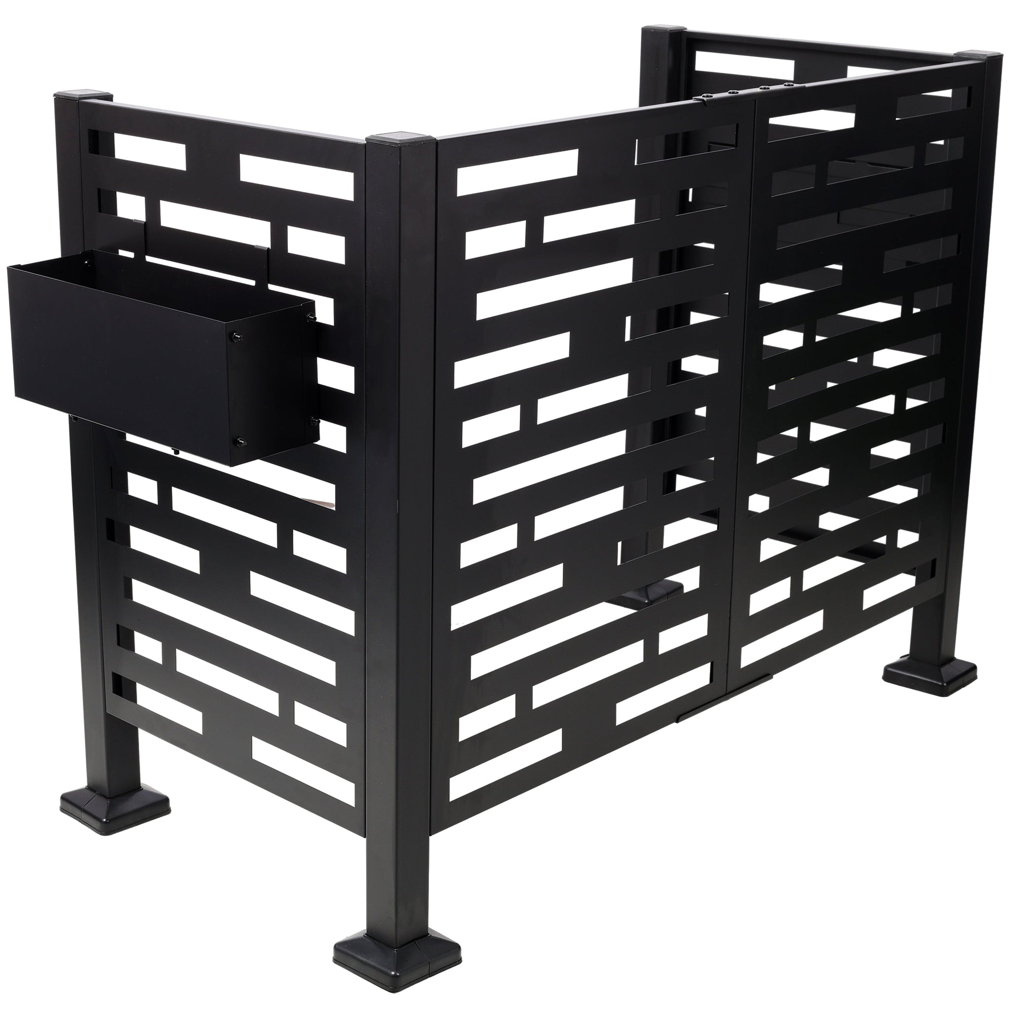 4x2 Ft Metal Air Conditioner Fence with Planter Boxes by HouseOfZazla