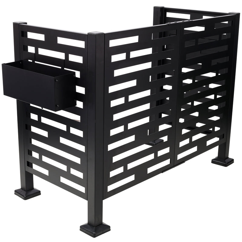 4x2 Ft Metal Air Conditioner Fence with Planter Boxes by HouseOfZazla