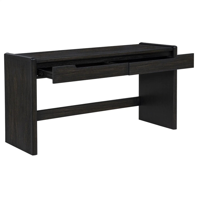 Leandro 2-drawer Home Office Writing Desk Burnished Black by Unique Piece Furniture