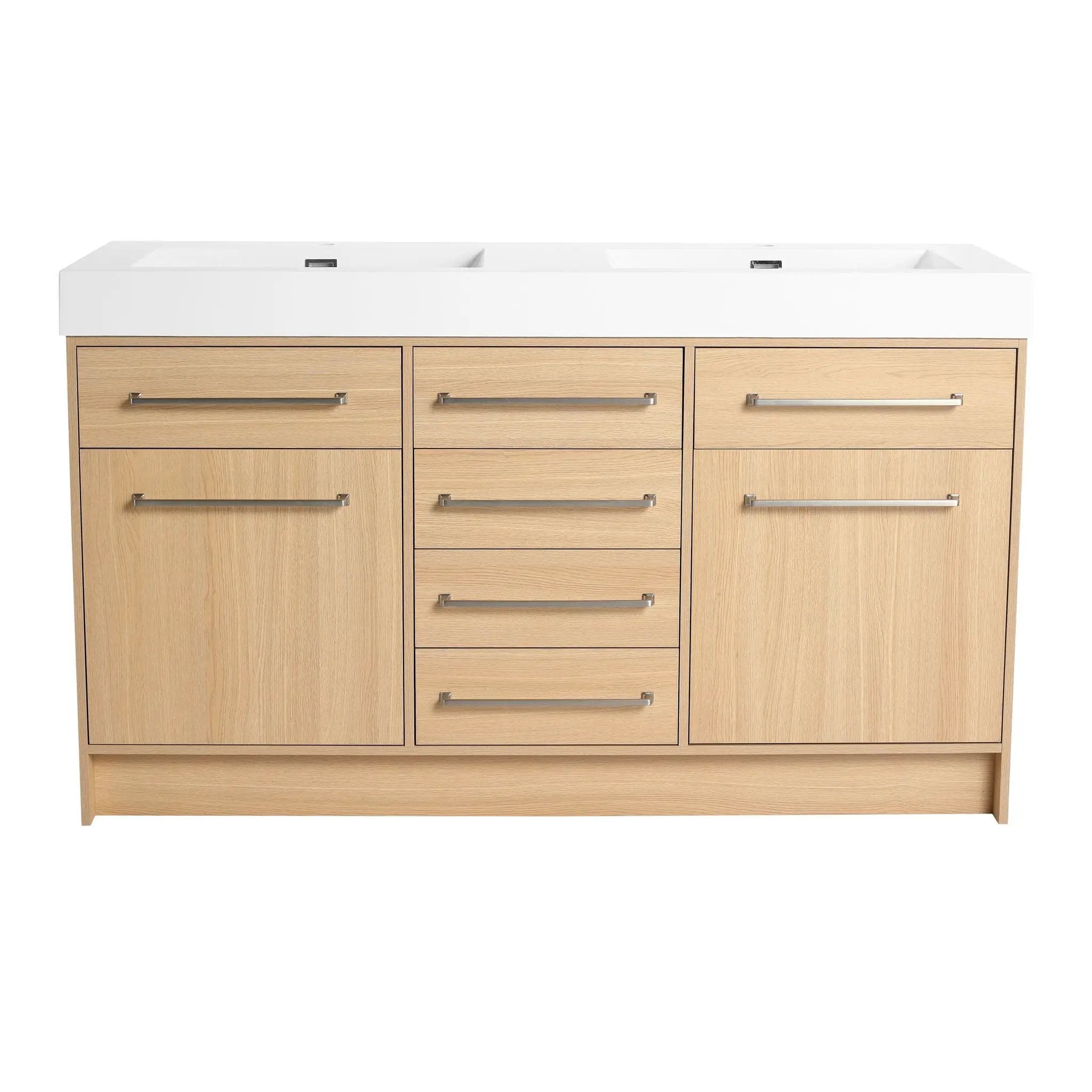 Freestanding Bathroom Vanity With Resin Sink, Soft-Closing Doors And Drawers by HouseOfZazla