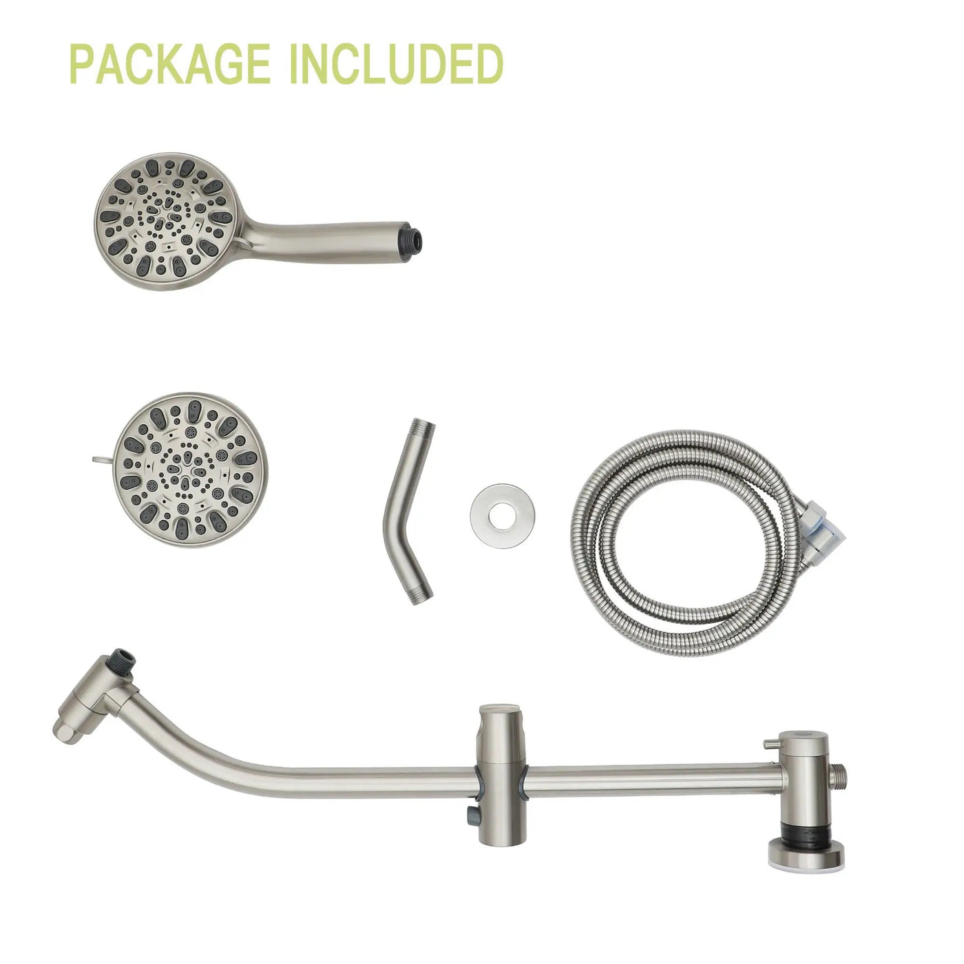 Multi Function Dual Shower Head Shower System With 4.7" Rain Showerhead, 7 Function Hand Shower, Adjustable Slide Bar by HouseOfZazla