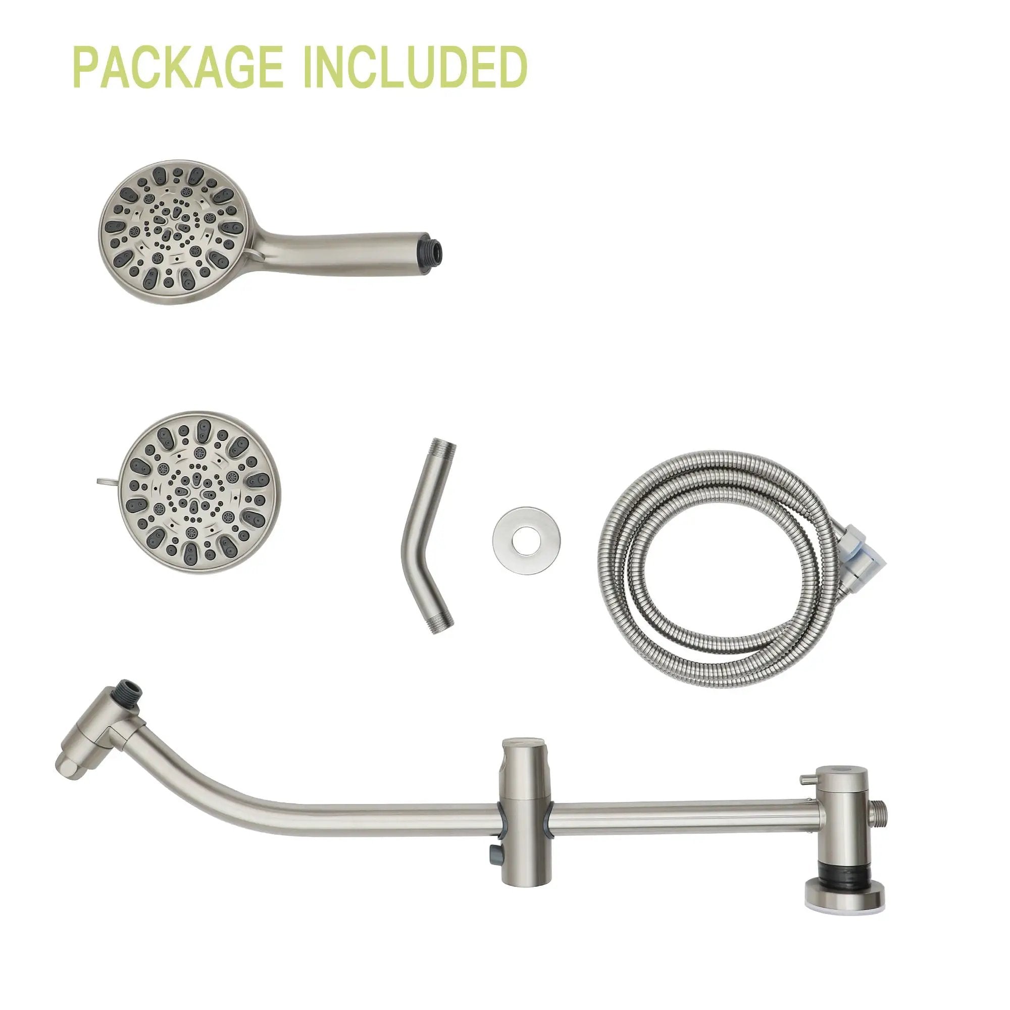 Multi Function Dual Shower Head Shower System With 4.7" Rain Showerhead, 7 Function Hand Shower, Adjustable Slide Bar by HouseOfZazla